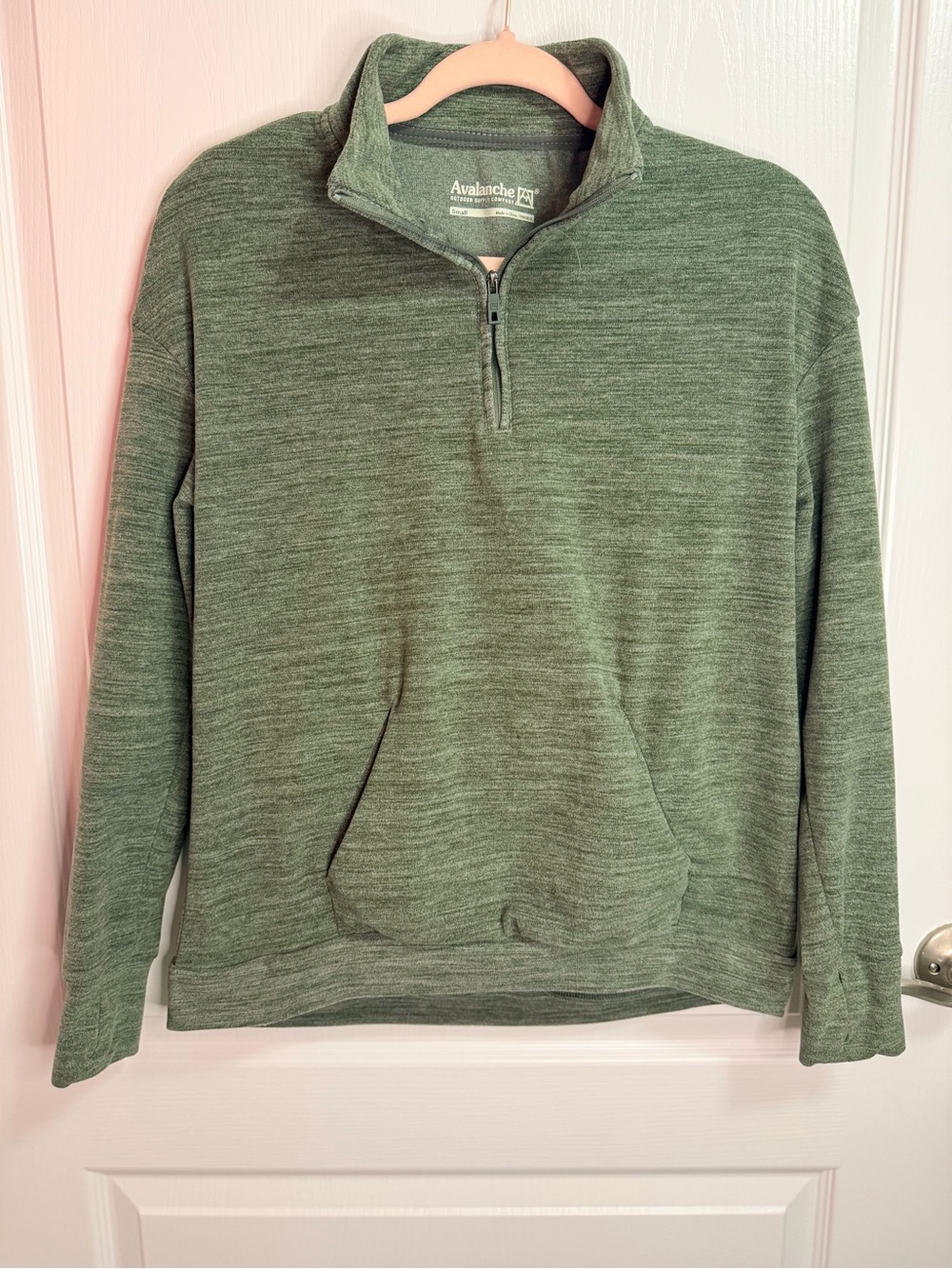 Avalanche Men's Heathered Green Half-Zip Pullover Sweater